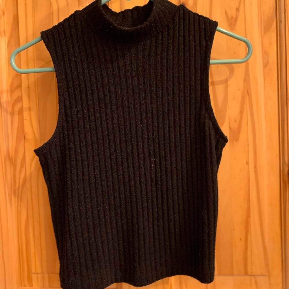 Sweater style turtle neck crop top